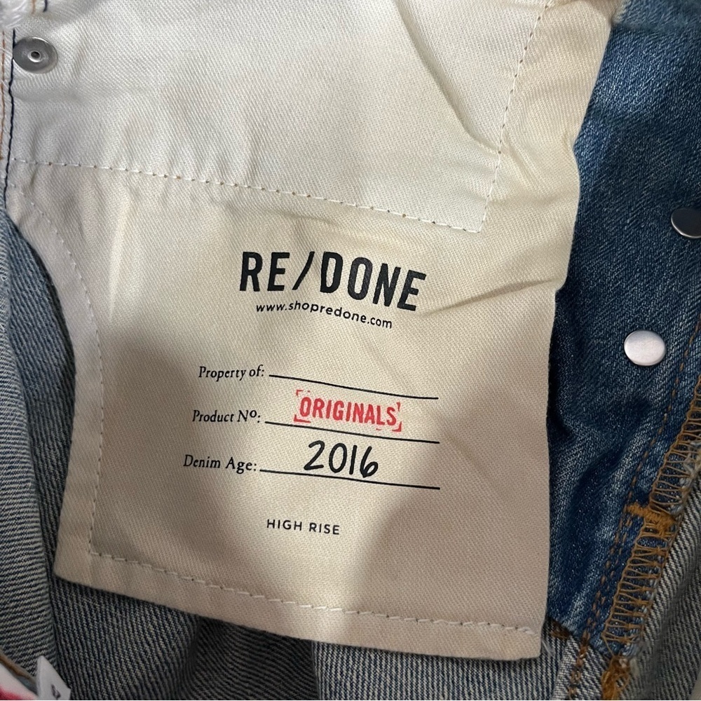 RE/DONE Originals High Rise Ankle Zip Jeans in 90's Wash 180-3WHRZ Size 25 - Picture 12 of 14